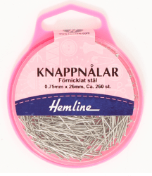 knappnålar förnicklat stål