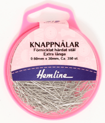 knappnålar härdat stål extra långa