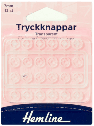 TRYCKKNAPPAR 7 MM TRANSPARENT. PLAST Hemline