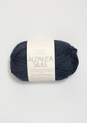 6081 Mörkblå Alpakka silke