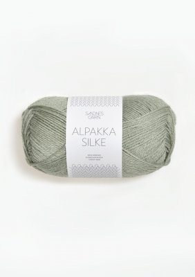 8521 Mjuk Ljusgrön Alpakka silke