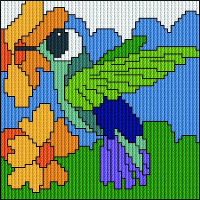 Zoom bild av Kolibri, Långstygn