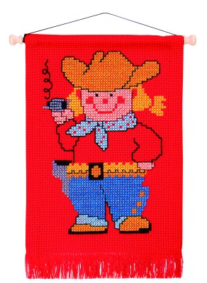 Zoom bild av Cowboy, Korsstygn