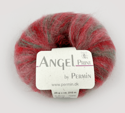 Zoom bild av 884759 Röd-Grön-Beige, Angel Print Permin