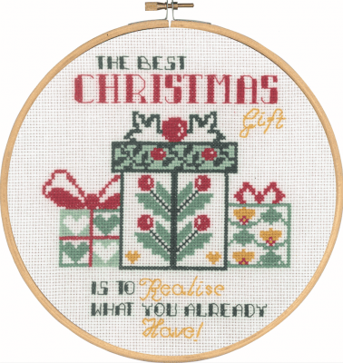 Zoom bild av 92-2659 Rund tavla, The best Christmas Permin