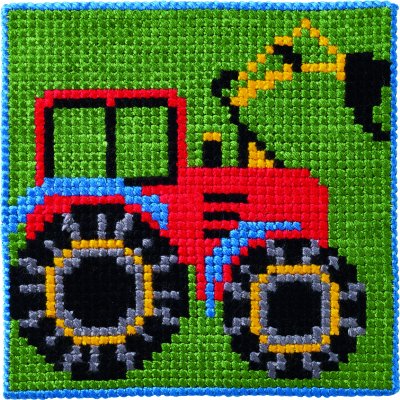 Zoom bild av Traktor, Korsstygn