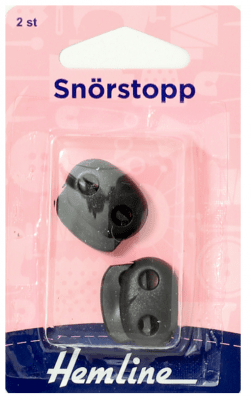 Zoom bild av snörstopp svart