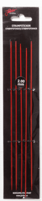 Zoom bild av Strumpstickor 20cm röd Järbo 2,00mm