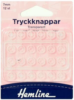 TRYCKKNAPPAR 7 MM TRANSPARENT. PLAST Hemline